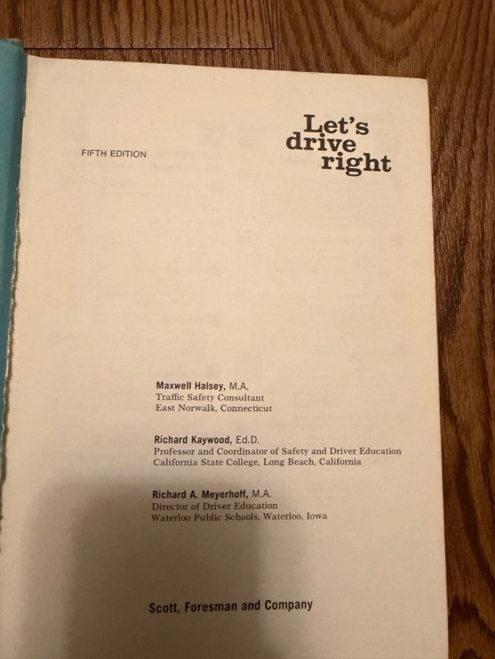 Item #742 Let's Drive Right 5th Edition Driver's Ed Textbook 1970s